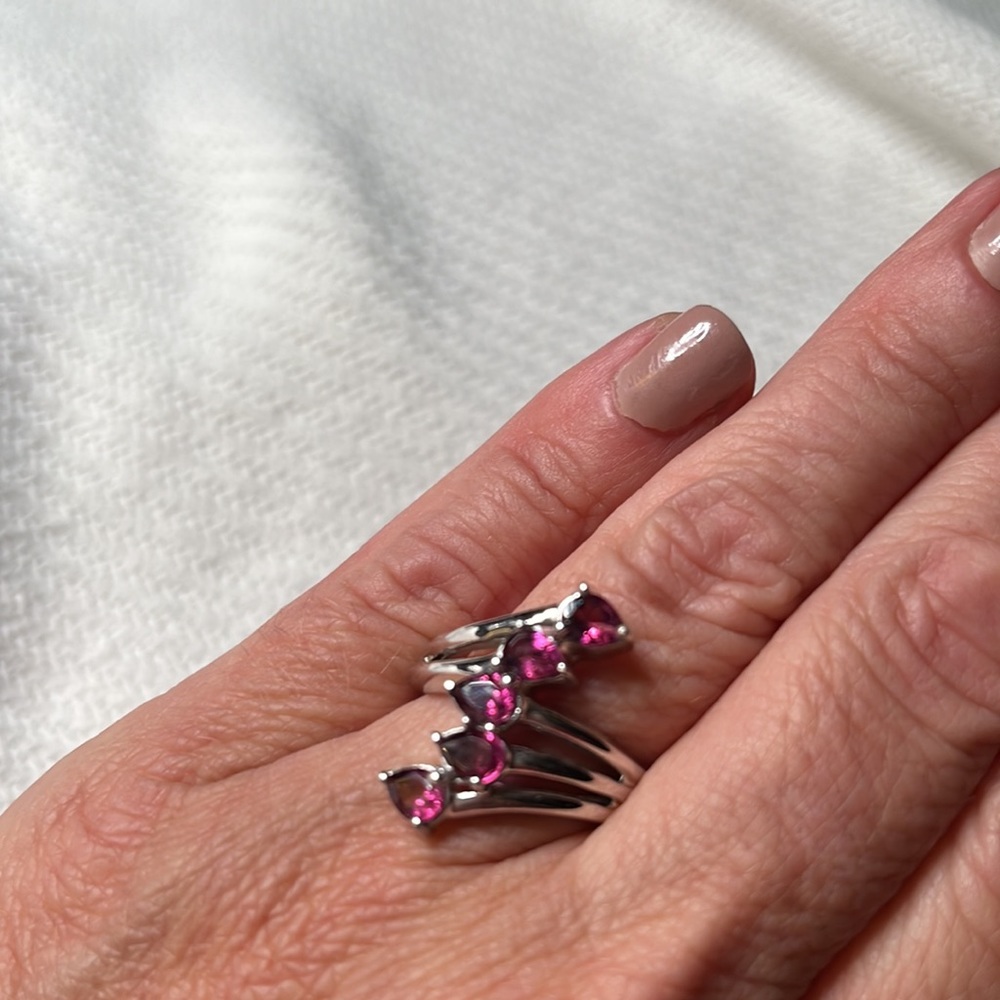 Beautiful Orlisa Rhodolite Garnet Ring